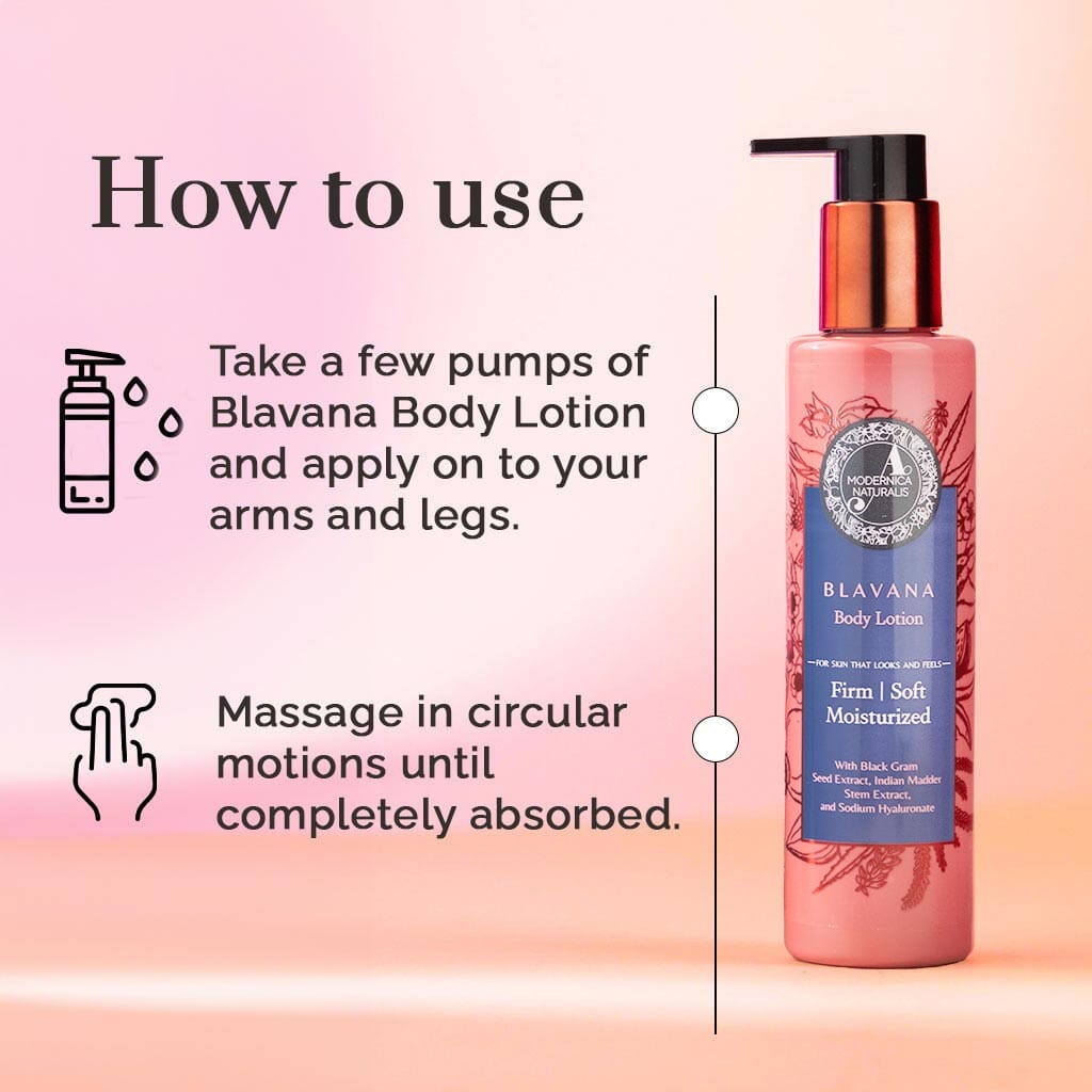 Blavana Body Lotion - Moisturizes, Softens, Firms Dry, Aging, Crepey Skin - Revolutionary Formula with Black Gram - Best Body Lotion for Mature Body Skin - With Clinically Proven Ingredients - Pack of 2 Lotion &amp; Moisturizer A Modernica Naturalis 