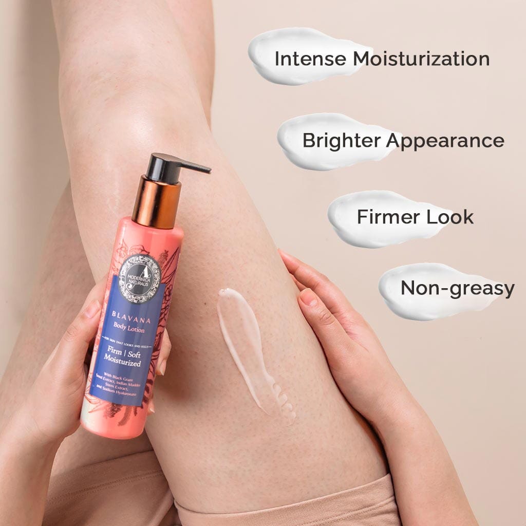 Blavana Body Lotion - Moisturizes, Softens, Firms Dry, Aging, Crepey Skin - Revolutionary Formula with Black Gram - Best Body Lotion for Mature Body Skin - With Clinically Proven Ingredients Lotion &amp; Moisturizer A Modernica Naturalis 