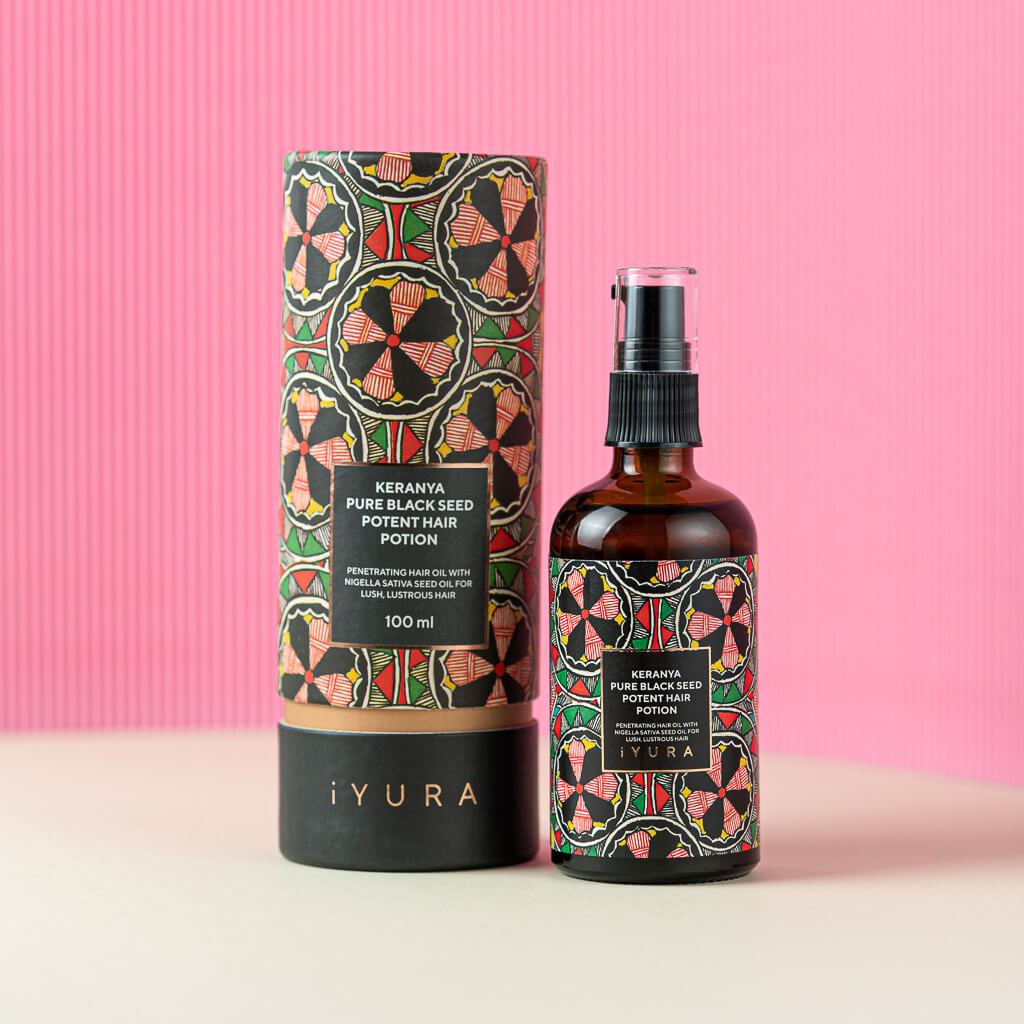 Keranya Pure Black Seed Potent Hair Potion - שיער מבריק יותר על הראש, לא במסרק
